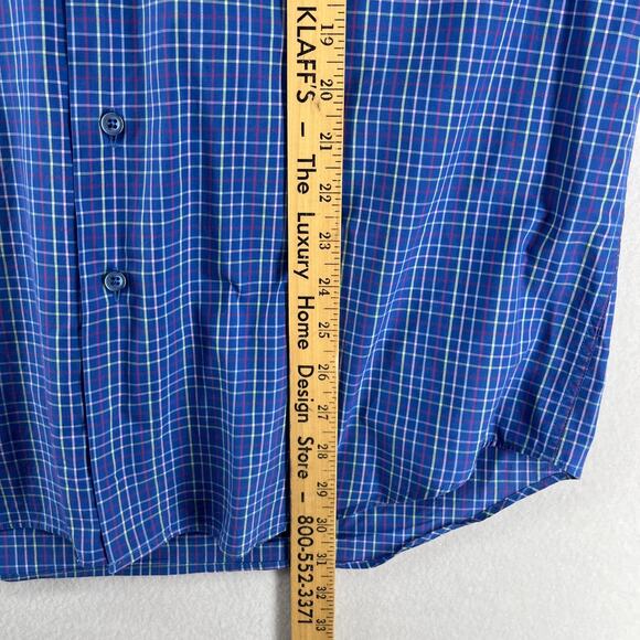 PAUL STUART Shirt Mens M Plaid Woven Button Up Long Sleeve Cotton Blue - Picture 15 of 16
